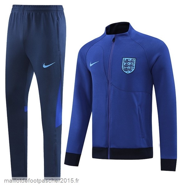 Maillot Foot Achat Ensemble Complet Ensemble longue fermeture éclair vêtements De Sport Angleterre 2022 I Bleu