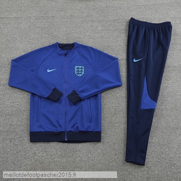 Maillot Foot Achat Ensemble Complet Ensemble longue fermeture éclair vêtements De Sport Angleterre 2022 I Bleu