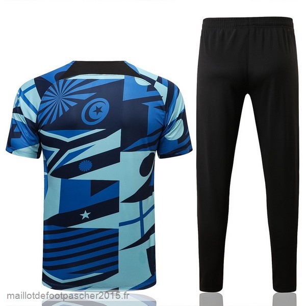 Maillot Foot Achat Entrainement Ensemble Complet Inter Milán 2022 2023 Bleu Noir