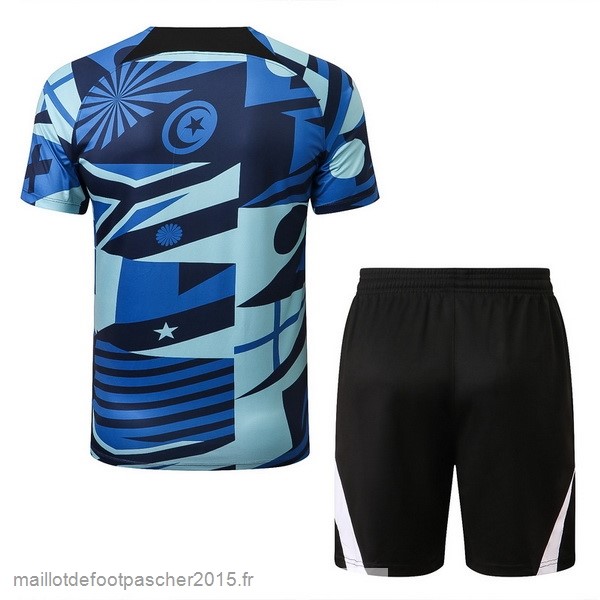 Maillot Foot Achat Entrainement Ensemble Complet Inter Milán 2022 2023 Bleu Vert Noir