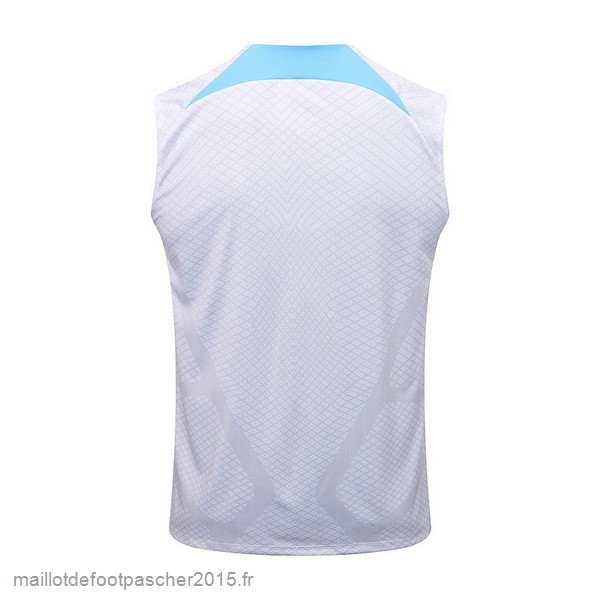 Maillot Foot Achat Entrainement Sans Manches Inter Milán 2022 2023 Blanc Bleu