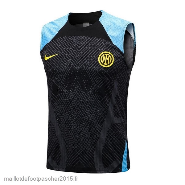 Maillot Foot Achat Entrainement Sans Manches Inter Milán 2022 2023 Noir Bleu