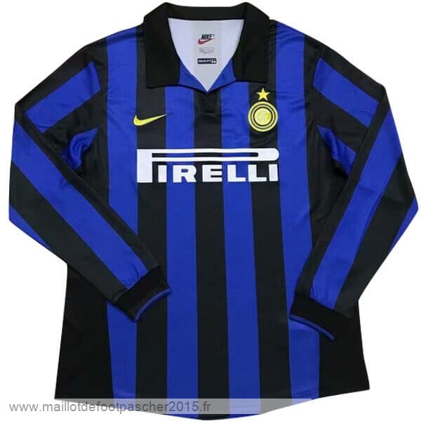 Maillot Foot Achat Domicile Manches Longues Inter Milán Rétro 1998 1999 Bleu