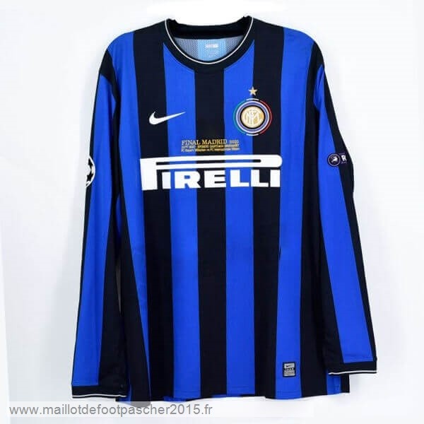 Maillot Foot Achat Domicile Manches Longues Inter Milán Rétro 2009 2010 Bleu