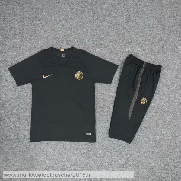 Maillot Foot Achat Entrainement Conjunto Completo Inter Milán 2019 2020 Noir Jaune