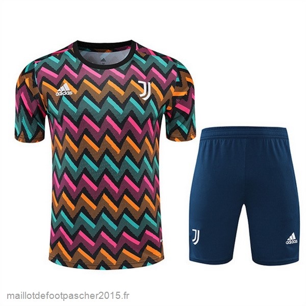 Maillot Foot Achat Entrainement Ensemble Complet Juventus 2022 2023 Jaune Rose Bleu