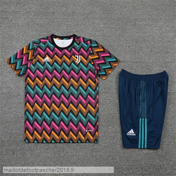 Maillot Foot Achat Entrainement Ensemble Complet Juventus 2022 2023 Jaune Rose Bleu
