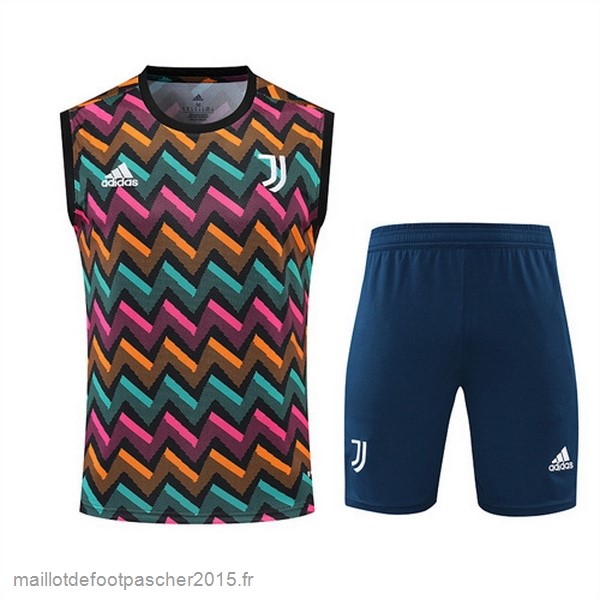 Maillot Foot Achat Entrainement Sans Manches Ensemble Complet Juventus 2022 2023 Jaune Rose Bleu