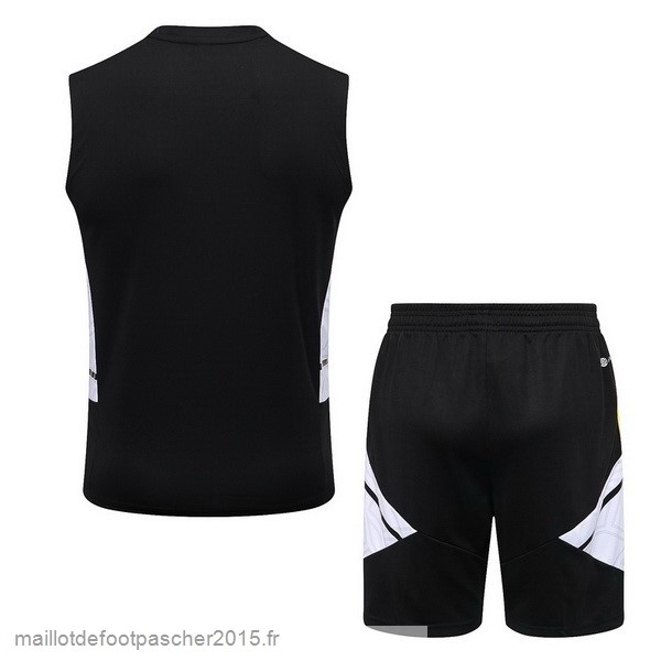 Maillot Foot Achat Entrainement Sans Manches Ensemble Complet Juventus 2022 2023 Noir Blanc