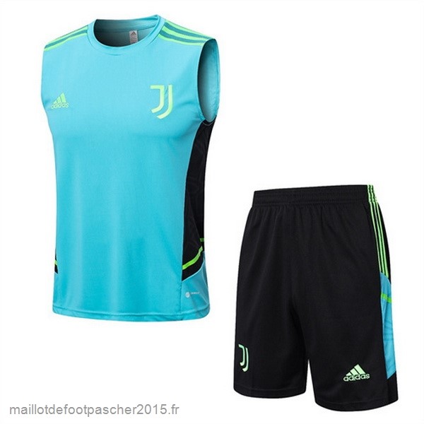 Maillot Foot Achat Entrainement Sans Manches Ensemble Complet Juventus 2022 2023 Vert Noir