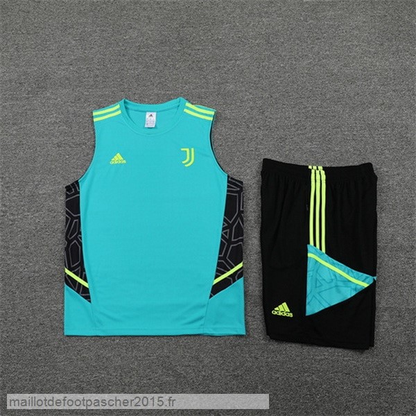 Maillot Foot Achat Entrainement Sans Manches Ensemble Complet Juventus 2022 2023 Vert Noir