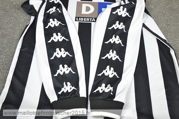 Maillot Foot Achat Domicile Manches Longues Juventus Rétro 1999 2000 Noir Blanc