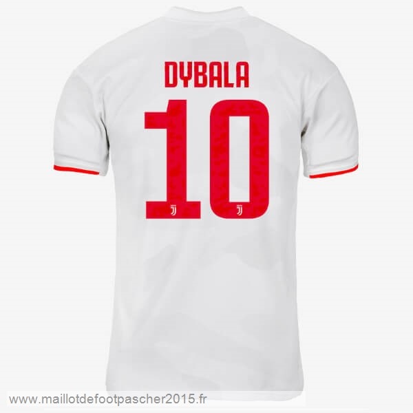 Maillot Foot Achat NO.10 Dybala Exterieur Maillot Juventus 2019 2020 Gris Blanc