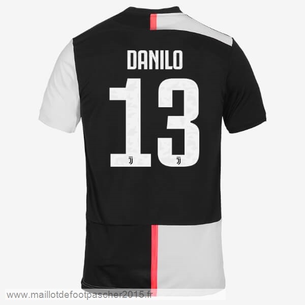 Maillot Foot Achat NO.13 Danilo Domicile Maillot Juventus 2019 2020 Blanc Noir