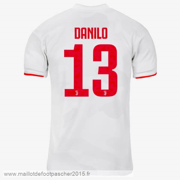 Maillot Foot Achat NO.13 Danilo Exterieur Maillot Juventus 2019 2020 Gris Blanc