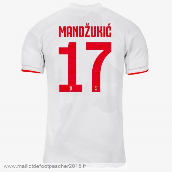 Maillot Foot Achat NO.17 Mandzukic Exterieur Maillot Juventus 2019 2020 Gris Blanc