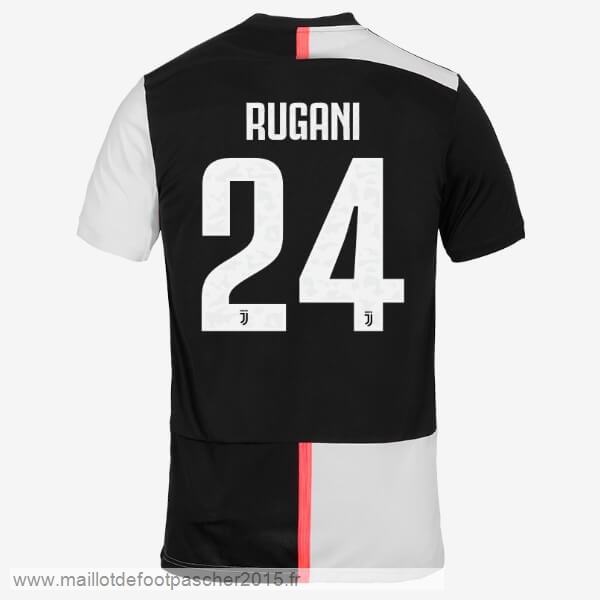 Maillot Foot Achat NO.24 Rugani Domicile Maillot Juventus 2019 2020 Blanc Noir