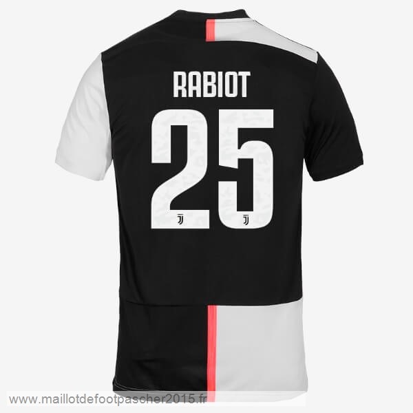 Maillot Foot Achat NO.25 Rabiot Domicile Maillot Juventus 2019 2020 Blanc Noir