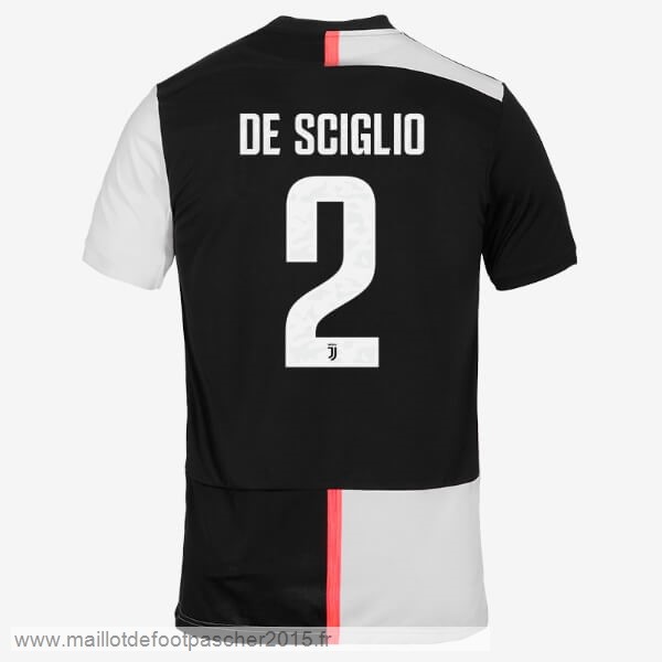Maillot Foot Achat NO.2 De Sciglio Domicile Maillot Juventus 2019 2020 Blanc Noir