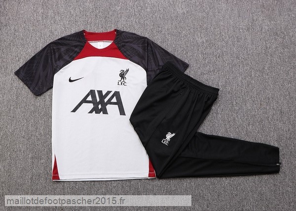 Maillot Foot Achat Entrainement Ensemble Complet Liverpool 2022 2023 Blanc Noir Rouge