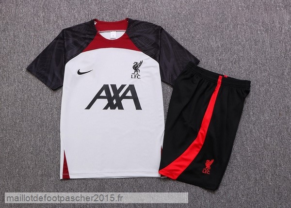 Maillot Foot Achat Entrainement Ensemble Complet Liverpool 2022 2023 Blanc Rouge Noir