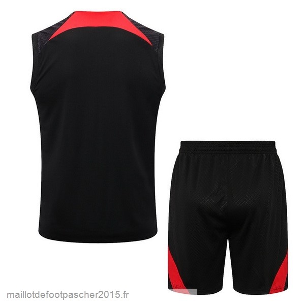 Maillot Foot Achat Entrainement Sans Manches Ensemble Complet Liverpool 2022 2023 Noir I Rouge
