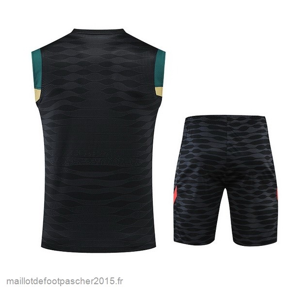 Maillot Foot Achat Entrainement Sans Manches Ensemble Complet Liverpool 2022 2023 Noir Jaune