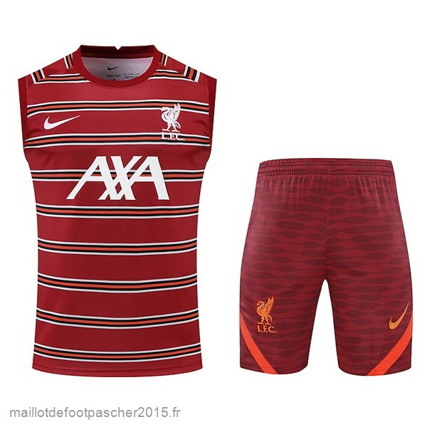 Maillot Foot Achat Entrainement Sans Manches Ensemble Complet Liverpool 2022 2023 Rouge