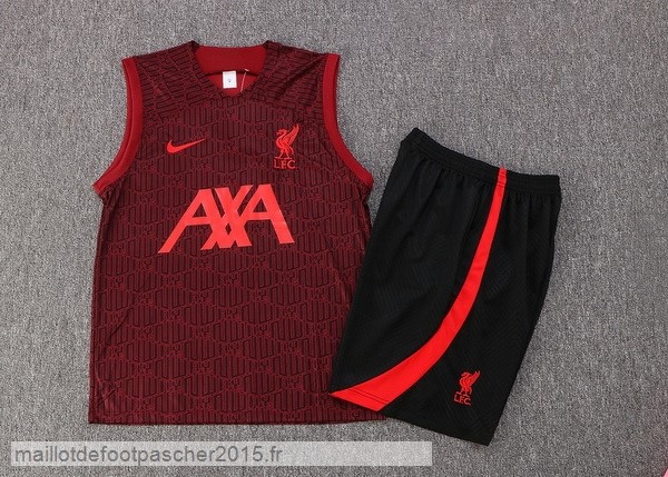 Maillot Foot Achat Entrainement Sans Manches Ensemble Complet Liverpool 2022 2023 Rouge