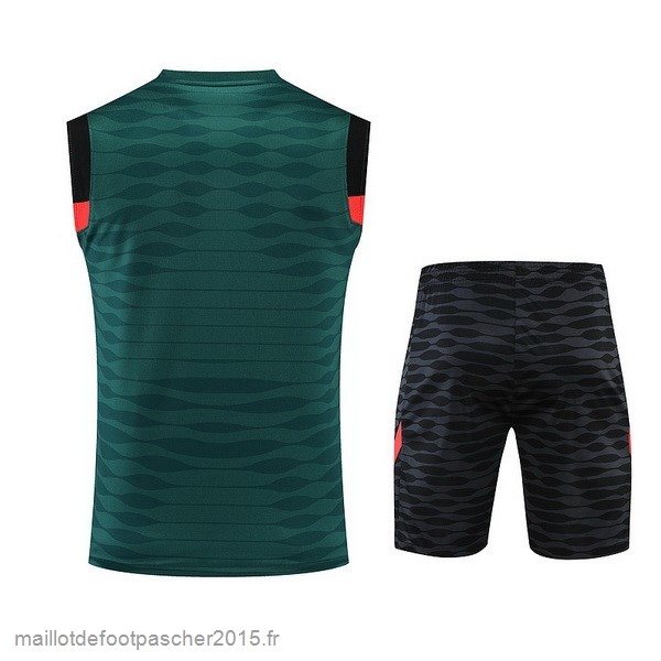 Maillot Foot Achat Entrainement Sans Manches Ensemble Complet Liverpool 2022 2023 Vert Noir Jaune