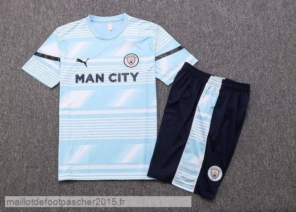 Maillot Foot Achat Entrainement Ensemble Complet Manchester City 2022 2023 I Bleu