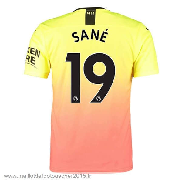 Maillot Foot Achat NO.19 Sane Third Maillot Manchester City 2019 2020 Orange
