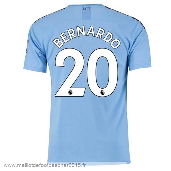 Maillot Foot Achat NO.20 Bernardo Domicile Maillot Manchester City 2019 2020 Bleu