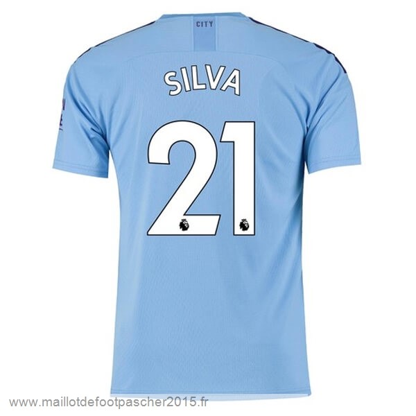 Maillot Foot Achat NO.21 Silva Domicile Maillot Manchester City 2019 2020 Bleu
