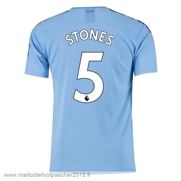 Maillot Foot Achat NO.5 Stones Domicile Maillot Manchester City 2019 2020 Bleu