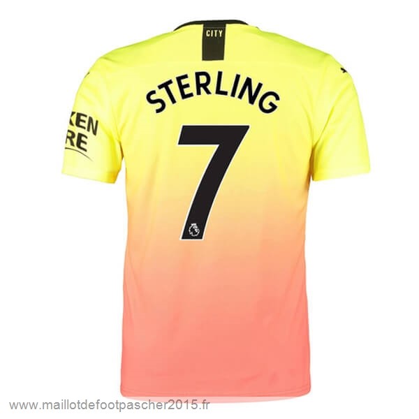 Maillot Foot Achat NO.7 Sterling Third Maillot Manchester City 2019 2020 Orange