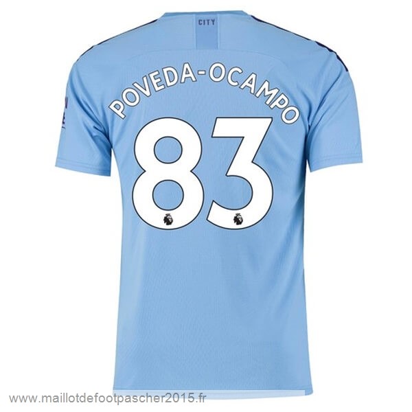 Maillot Foot Achat NO.83 Poveda Ocampo Domicile Maillot Manchester City 2019 2020 Bleu