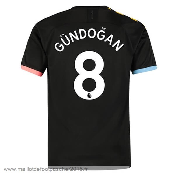 Maillot Foot Achat NO.8 Gundogan Exterieur Maillot Manchester City 2019 2020 Noir