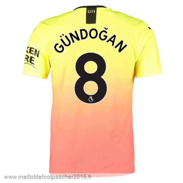 Maillot Foot Achat NO.8 Gundogan Third Maillot Manchester City 2019 2020 Orange