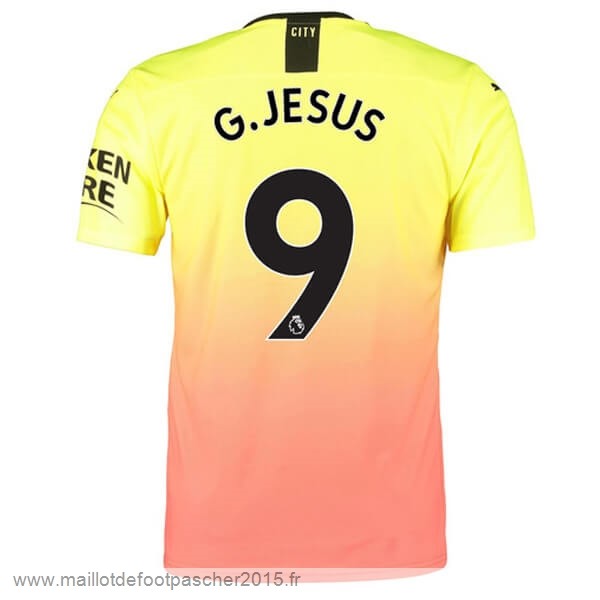 Maillot Foot Achat NO.9 G.Jesus Third Maillot Manchester City 2019 2020 Orange