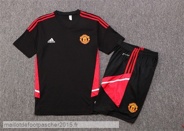 Maillot Foot Achat Entrainement Ensemble Complet Manchester United 22 23 Noir I Rouge