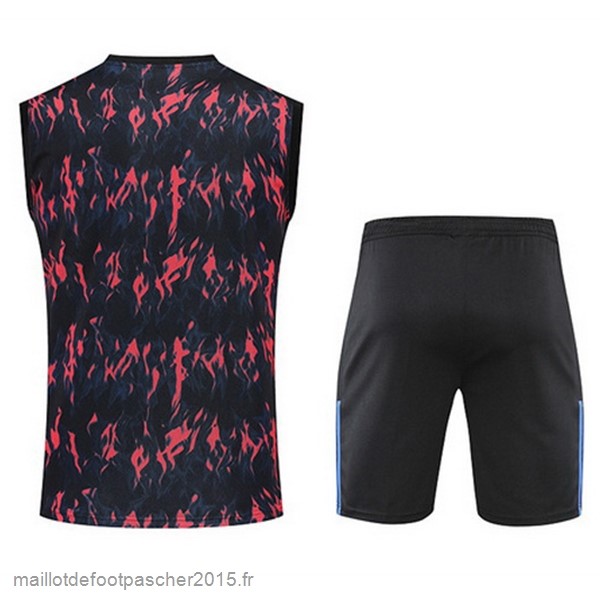 Maillot Foot Achat Entrainement Sans Manches Ensemble Complet Manchester United 2022 2023 Rouge I Noir