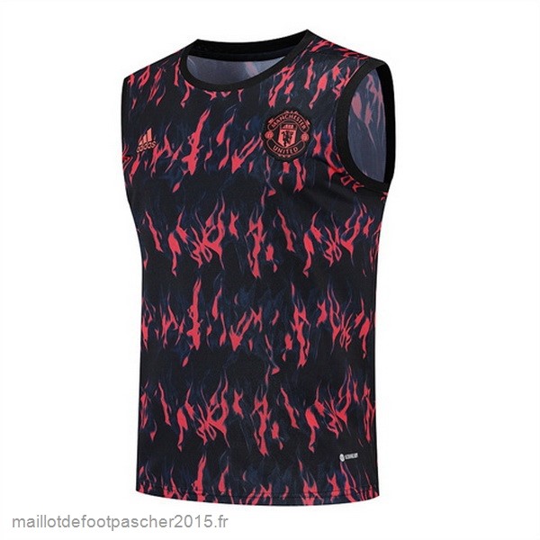 Maillot Foot Achat Entrainement Sans Manches Manchester United 2022 2023 Rouge I Noir