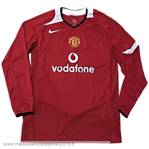 Maillot Foot Achat Domicile Manches Longues Manchester United Rétro 2005 2006 Rouge