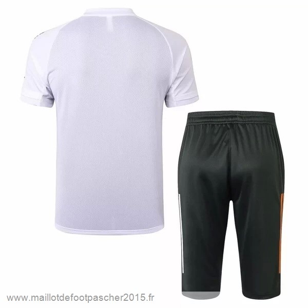 Maillot Foot Achat Entrainement Ensemble Complet Manchester United 2020 2021 Blanc Noir