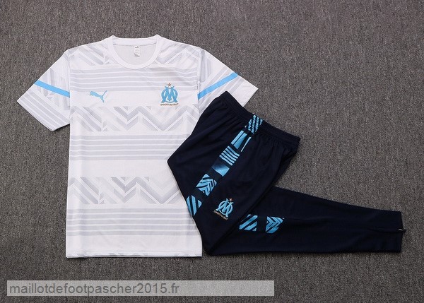 Maillot Foot Achat Entrainement Ensemble Complet Marseille 2022 2023 Blanc I Bleu