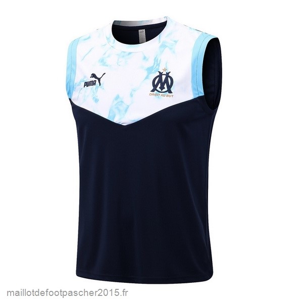 Maillot Foot Achat Entrainement Sans Manches Marseille 2022 2023 Bleu Blanc
