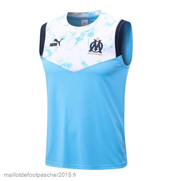 Maillot Foot Achat Entrainement Sans Manches Marseille 2022 2023 Bleu I Blanc