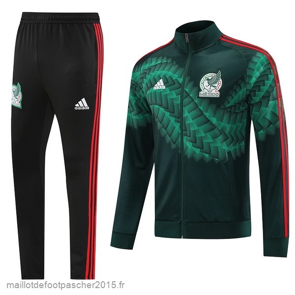 Maillot Foot Achat Ensemble Complet Ensemble longue fermeture éclair vêtements De Sport Mexique 2022 Vert Noir