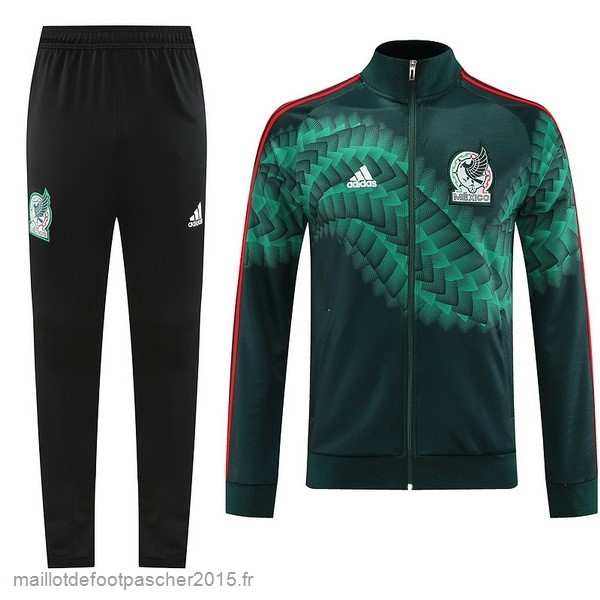 Maillot Foot Achat Ensemble Complet Ensemble longue fermeture éclair vêtements De Sport Mexique 2022 Vert Noir
